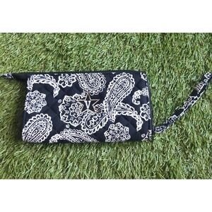 Vera Bradley Vanderbilt University Black Paisley Wallet Wristlet RFID Collegiate